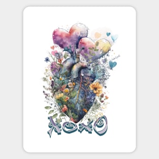 Watercolor Heart Magnet